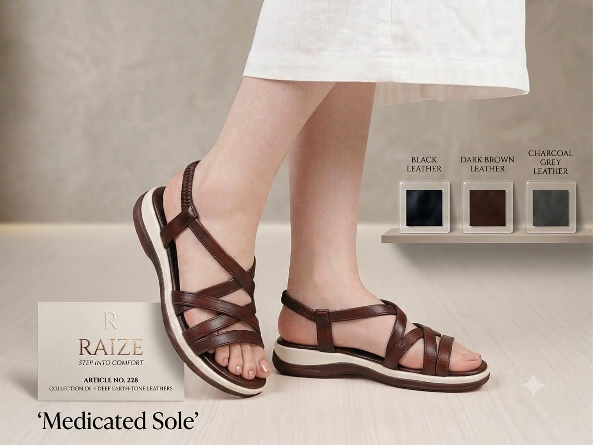 Article 228 | Medicated Leather Cross-Strap Sandal