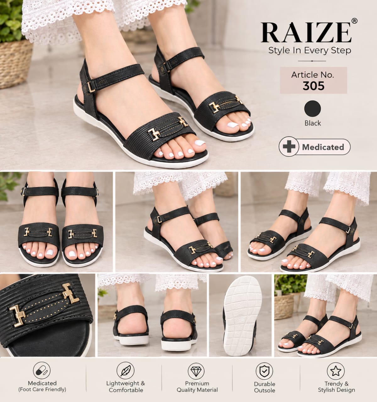 Article 228 | Medicated Leather Cross-Strap Sandal
